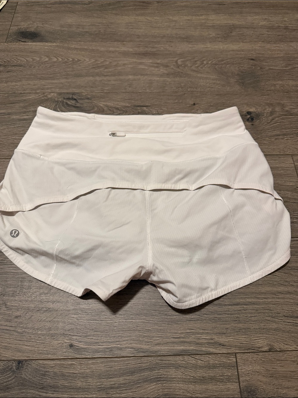 lululemon athletica white athletic Shorts with Built-In Liner